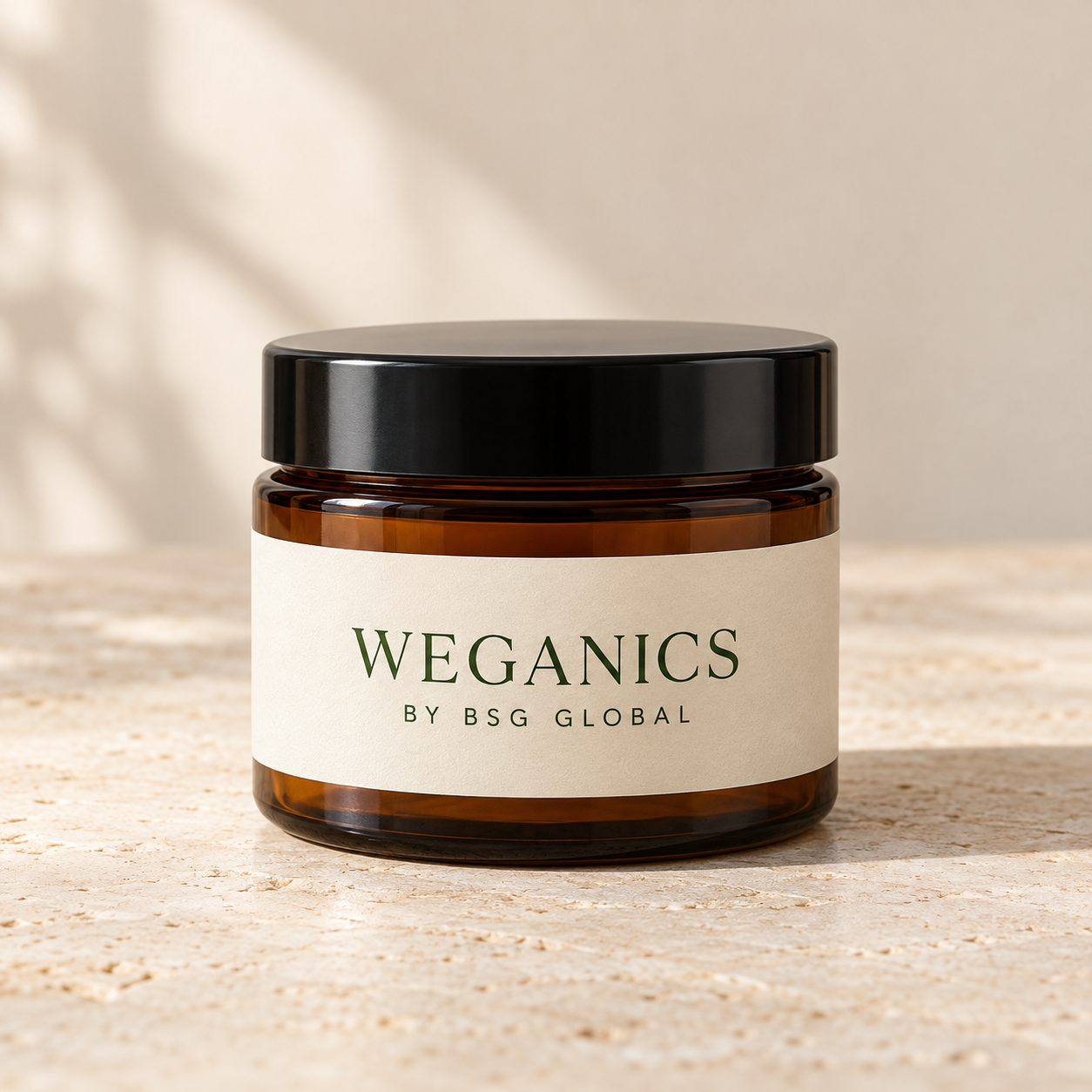 Illustrative WEGANICS jar for semisolid ingredients; product identity is shown in the page heading